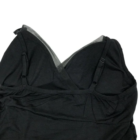 NEW Stars Above Black Chemise Nightgown Nightie Sexy Ultra Soft Padded Womens L - Picture 5 of 8